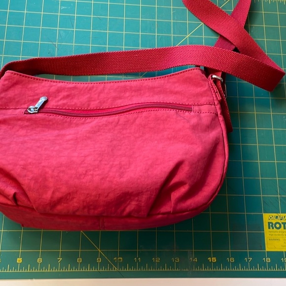 Kipling Syro Raspberry Red Crossbody Bag with Monkey KeyChain - Picture 9 of 12